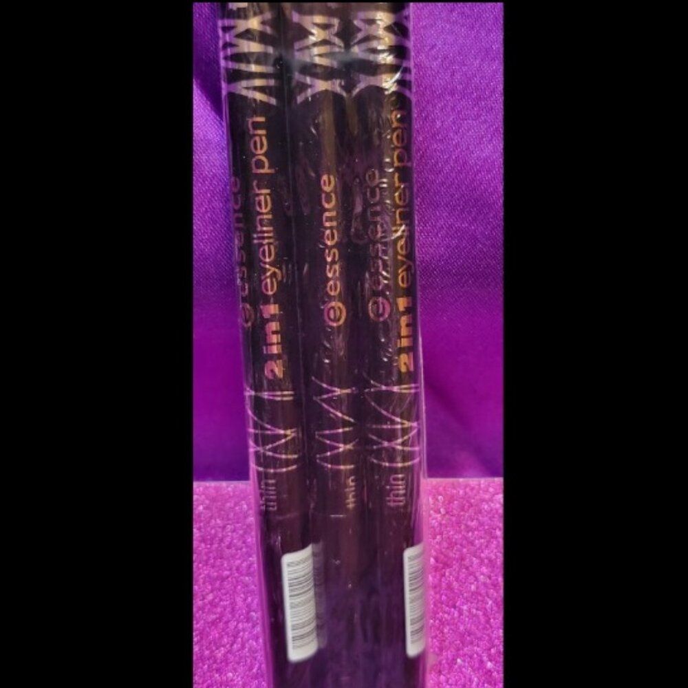Lot of 3 - Essence 2 in 1 Eyeliner Pen - Black - Brand New in Original Packaging